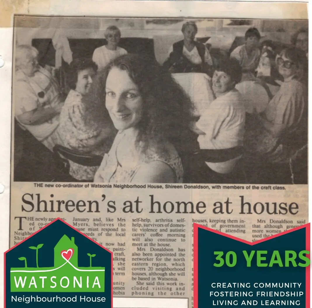 A newspaper clipping headed “Shireen’s at home at house”